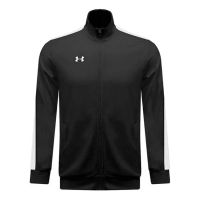 Under Armour Men's  Logo Printing Contrasting Colors Knit Sports Jacket Black