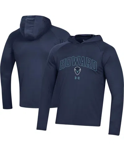 Under Armour Men's  Navy Howard Bison 2023 Sideline Tech Hooded Raglan Long Sleeve T-shirt