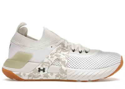 Pre-owned Under Armour Men's  Project Rock 4 Camo Sneakers In White/pitch Grey