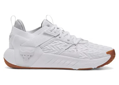 Pre-owned Under Armour Men's  Project Rock 6 Gum Sneakers In White/halo Grey In Gray