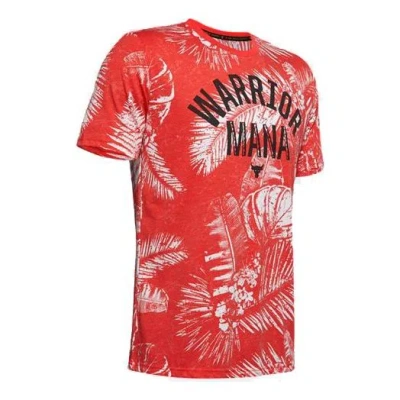 Under Armour Men's  Project Rock Aloha Camo Short Sleeve Red