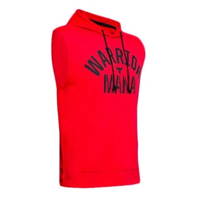 Under Armour Men's  Project Rock Training Sports Hooded Sleeveless Red