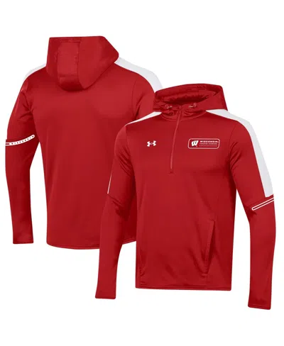 Under Armour Men's  Red Wisconsin Badgers 2023 Sideline Quarter-zip Hoodie