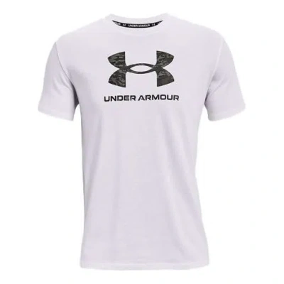 Under Armour Men's  Round Neck Pullover Logo Athleisure Casual Sports Short Sleeve White