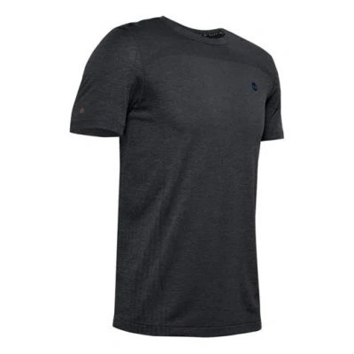 Under Armour Men's  Rush Seamless Fitted Casual Sports Round Neck Breathable Short Sleeve Black In Blue