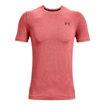 Under Armour Men's  Rush Seamless Training Sports Round Neck Short Sleeve Red In Pink