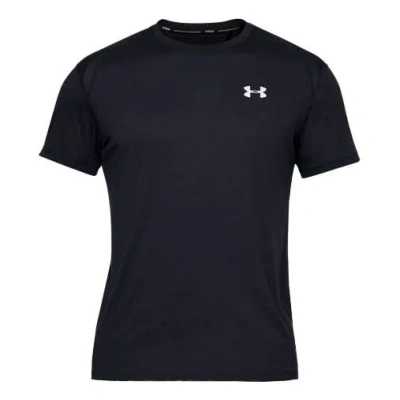 Under Armour Men's  Streaker Series Running Sports Short Sleeve Black In Blue