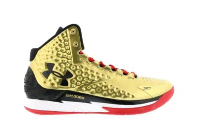 Pre-owned Under Armour Men's  Ua Curry 1 All American Sneakers In Metallic Gold/black/red