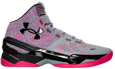 Pre-owned Under Armour Men's  Ua Curry 2 Mothers Day Sneakers In Light Grey/black/pink