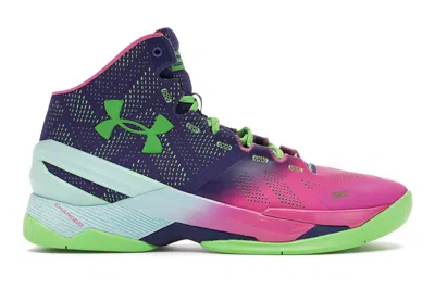 Pre-owned Under Armour Men's  Ua Curry 2 Northern Lights Sneakers In Rebel Pink/purple Panic/poison Green