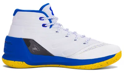 Pre-owned Under Armour Men's  Ua Curry 3 Dub Nation Home Sneakers In White/ultra Blue