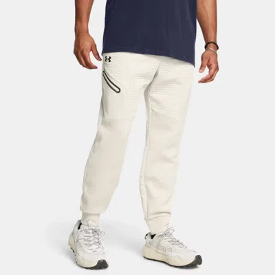 Under Armour Unstoppable Fleece Grid Men's Joggers Summit White In Summit White/black