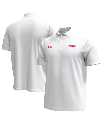 Under Armour Men's White Maryland Terrapins Playoff Chest Stripe Performance Polo Shirt