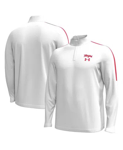 Under Armour Men's White Maryland Terrapins Playoff Performance Quarter-zip Jacket