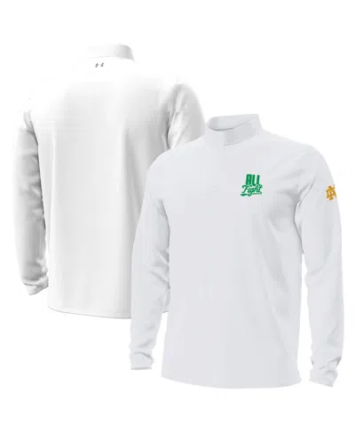 Under Armour Men's White Notre Dame Fighting Irish All Fight Motion Quarter-zip Sweatshirt