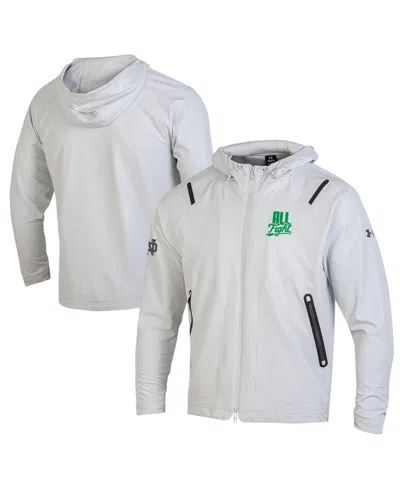 Under Armour Men's White Notre Dame Fighting Irish All Fight Unstoppable Full-zip Hooded Jacket