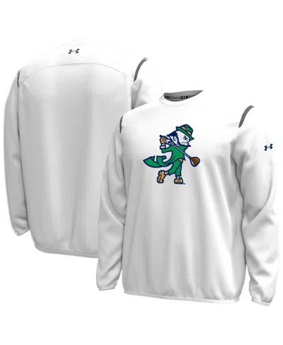 Under Armour Men's White Notre Dame Fighting Irish Golf Leprechaun Chenille Patch Unstoppable Sweatshirt