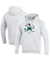 Under Armour Men's White Notre Dame Fighting Irish Mascot School Logo All Day Raglan Pullover Hoodie In White
