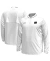 Under Armour Men's White Notre Dame Fighting Irish Motivate Long Sleeve Quarter-zip Jacket In White