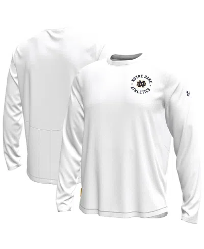 Under Armour Men's White Notre Dame Fighting Irish Sideline Knockout Long-sleeve T-shirt