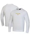 Under Armour Men's White Notre Dame Fighting Irish Sideline Rival Fleece Crewneck Sweatshirt In Multi