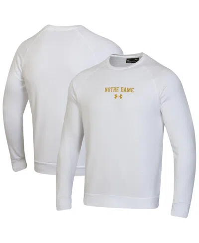 Under Armour Men's White Notre Dame Fighting Irish Sideline Rival Fleece Crewneck Sweatshirt In Multi