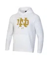 Under Armour Men's White Notre Dame Fighting Irish Throwback Interlocking Nd Gold Rush Rival Raglan Pullover Hood In White