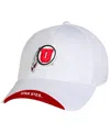 Under Armour Men's White Utah Utes Sideline Blitzing Accent Flex Hat In White