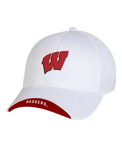 Under Armour Men's White Wisconsin Badgers Sideline Blitzing Accent Flex Hat