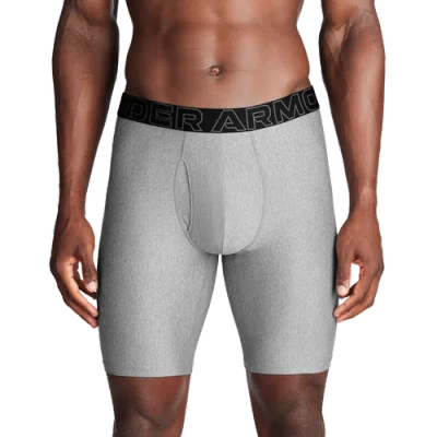 Under Armour Mens Performance Tech Boxer Brief- Solid 9 In 3pk In Castlerock/steel/black