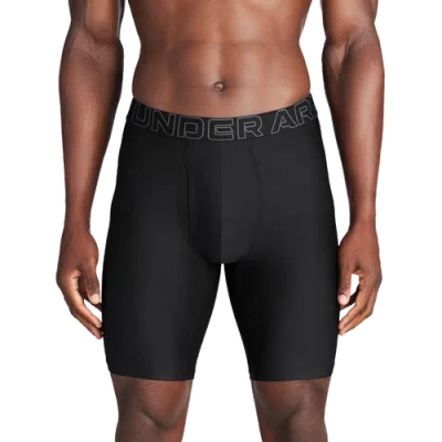 Under Armour Mens Performance Tech Mesh Boxer Brief- Solid 9in 3pk In Black/black/black