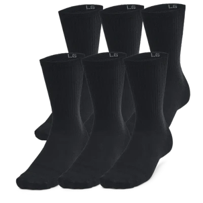 UNDER ARMOUR MENS UNDER ARMOUR ESSENTIAL 6 PACK CREW SOCKS