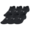 Under Armour Mens  Essential 6 Pack No Show Socks In Black/castlerock/black
