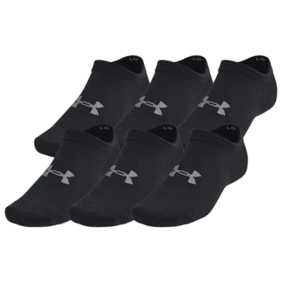 UNDER ARMOUR MENS UNDER ARMOUR ESSENTIAL 6 PACK NO SHOW SOCKS