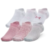 Under Armour Mens  Essential 6 Pack No Show Socks In Prime Pink/pink Elixir/pink Elixir