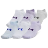 Under Armour Mens  Essential 6 Pack No Show Socks In White/salt Purple/purple