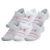 Under Armour Mens  Essential 6 Pack Ultra Low Socks In Halo Grey/halo Grey/pink Elixir