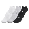 Under Armour Mens  Essential Cushion 6 Pack No Show Socks In Black/black/halo Grey