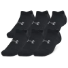 Under Armour Mens  Essential 6 Pack No Show Socks In Castlerock/black/black