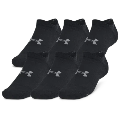 UNDER ARMOUR MENS UNDER ARMOUR ESSENTIAL CUSHION 6 PACK NO SHOW SOCKS
