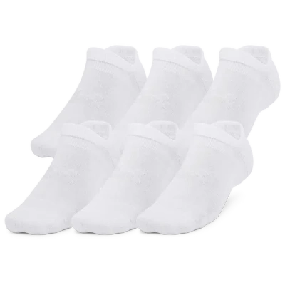 UNDER ARMOUR MENS UNDER ARMOUR ESSENTIAL CUSHION 6 PACK NO SHOW SOCKS