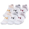 Under Armour Mens  Essential Cushion 6 Pack No Show Socks In White/white/cardinal