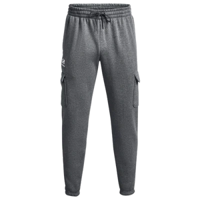 Under Armour Mens  Essential Fleece Cargo Pants In Pitch Gray/white
