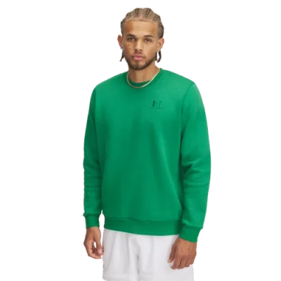 Under Armour Mens  Essential Fleece Crew In Team Kelly Green/team Kelly Green