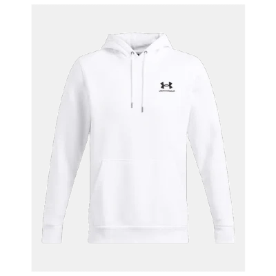 Under Armour Mens  Essential Fleece Hoodie In White/black