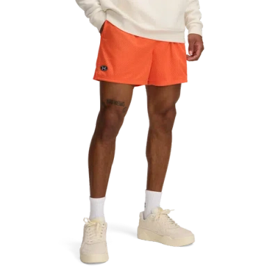 Under Armour Mens  Essential Mesh Shorts In Fire/white