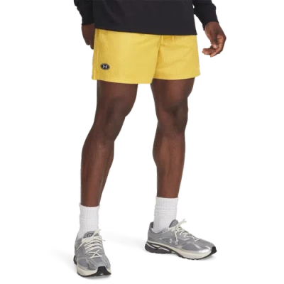 Under Armour Mens  Essential Mesh Shorts In Noble Gold/white