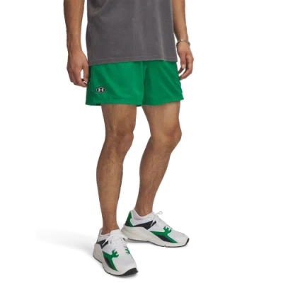 Under Armour Mens  Essential Mesh Shorts In White/team Kelly Green
