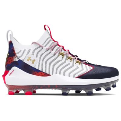 Under Armour Mens  Harper 9 Pro Tpu Usa In White/midnight Navy/metallic Gold