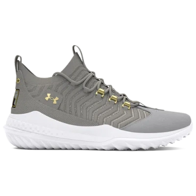 Under Armour Mens  Harper 9 Turf In Baseball Grey/baseball Grey/metallic Gold